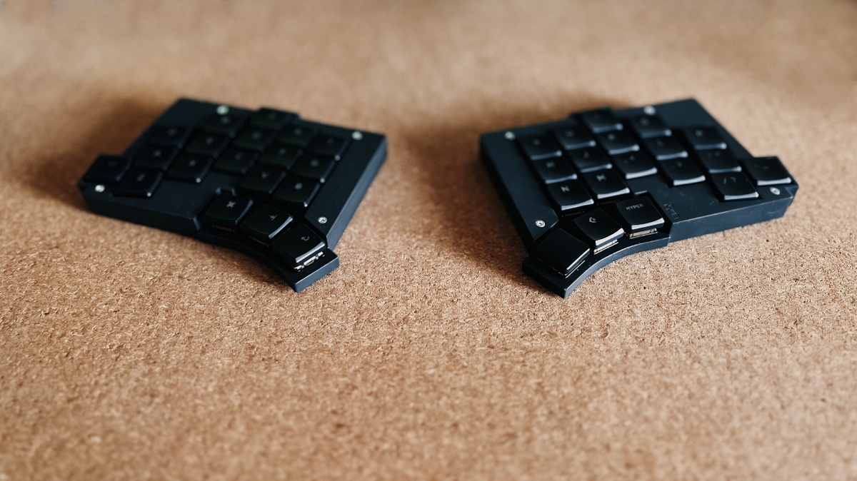 The Totem keyboard on a desk