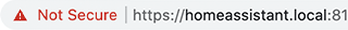 Screenshot of the address bar of an unsecured website